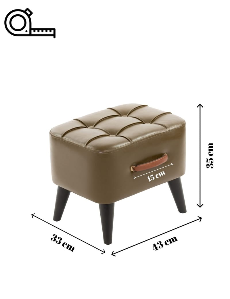 Lenira Sittpuff 43 cm - Khaki - Möbler - Vardagsrum - Stolar & sittmöbler - Sittpuff