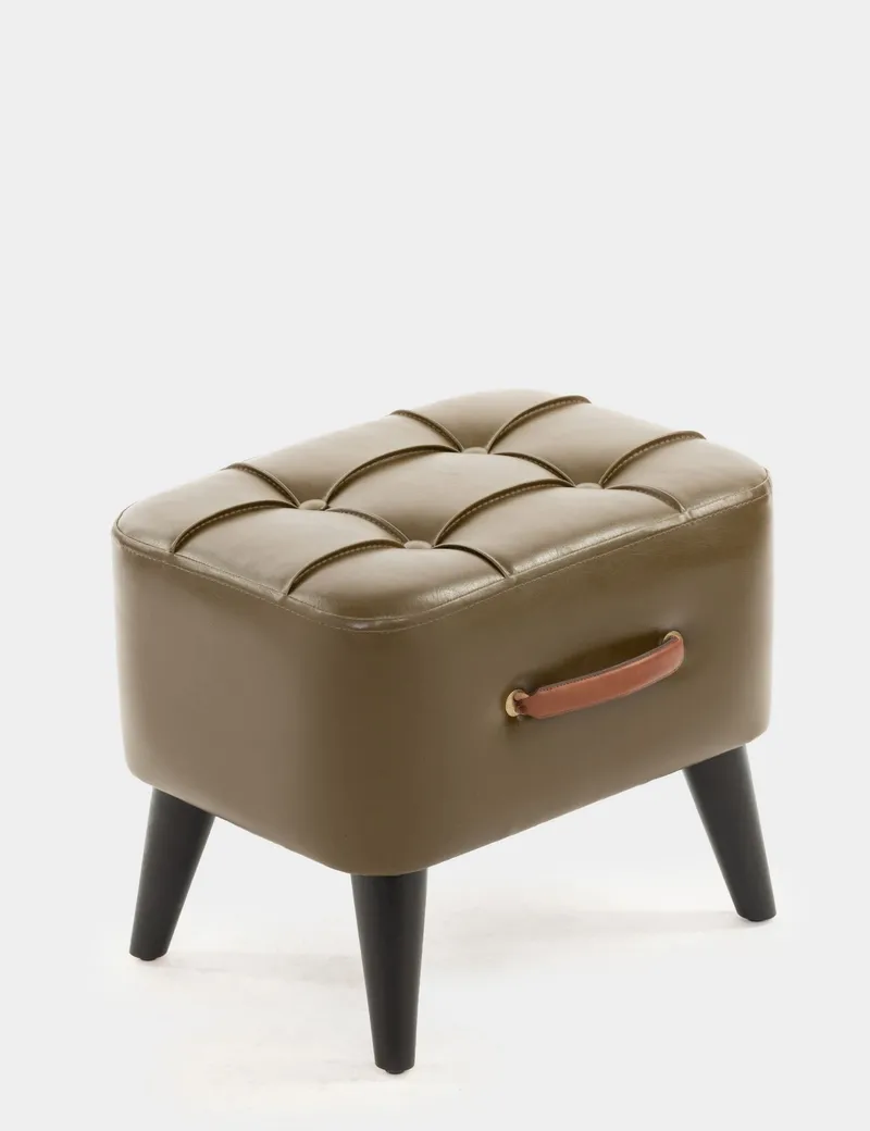 Lenira Sittpuff 43 cm - Khaki - Möbler - Vardagsrum - Stolar & sittmöbler - Sittpuff