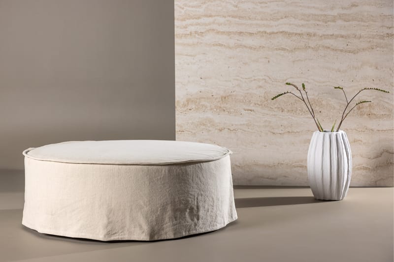 LINDÖ Sittpuff 101 cm Rund Beige - Möbler - Vardagsrum - Stolar & sittmöbler - Sittpuff