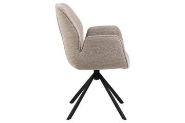 Lipie Matstol i Bouclé med Metallben - Beige - Möbler - Vardagsrum - Stolar & sittmöbler - Karmstolar