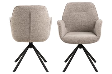 Lipie Matstol i Bouclé med Metallben - Beige - Möbler - Vardagsrum - Stolar & sittmöbler - Karmstolar