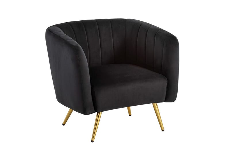 Lounge & Cocktailstol Wohnling Sammet stoppad Gyllene Metallben Industriell - Möbler - Vardagsrum - Stolar & sittmöbler - Karmstolar