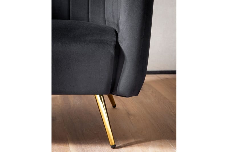 Lounge & Cocktailstol Wohnling Sammet stoppad Gyllene Metallben Industriell - Möbler - Vardagsrum - Stolar & sittmöbler - Karmstolar