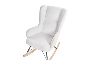 Luoma Fåtölj i Boucle med Träunderrede - Gräddvit - Möbler - Vardagsrum - Stolar & sittmöbler - Snurrstolar & gungstolar
