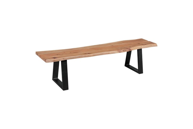 Matbänk Wohnling Köksbänk i massivt trä med trädets kant med metallben, lantlig stil Utan ryggstöd, 180 cm - Utan ryggstöd, 180 cm - Möbler - Bord
