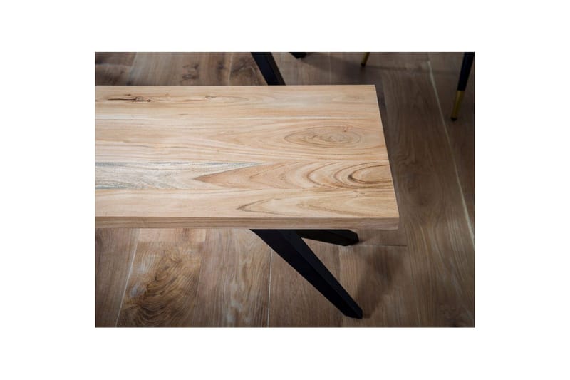 Matbänk Wohnling massivt trä i modern loftstil med metallben 160 cm - 160 cm - Möbler - Vardagsrum - Stolar & sittmöbler - Sittbänk