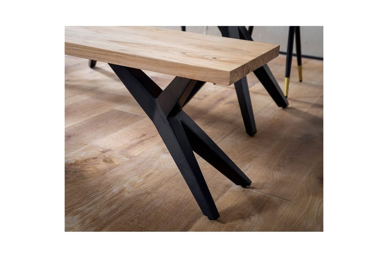 Matbänk Wohnling massivt trä i modern loftstil med metallben 160 cm - 160 cm - Möbler - Vardagsrum - Stolar & sittmöbler - Sittbänk