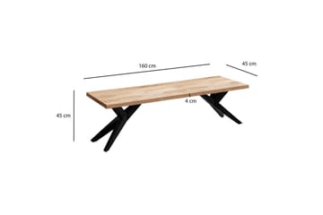 Matbänk Wohnling massivt trä i modern loftstil med metallben 160 cm - 160 cm - Möbler - Vardagsrum - Stolar & sittmöbler - Sittbänk