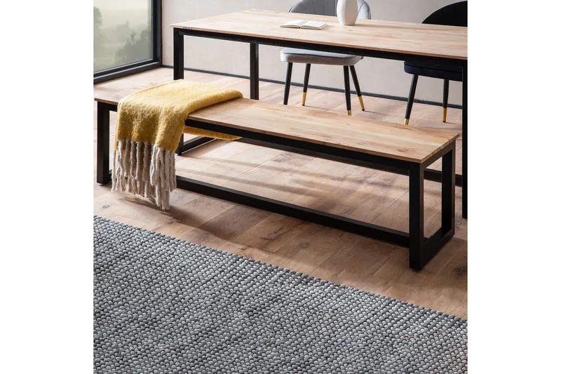 Matbänk Wohnling massivt trä industriell loftstil med metallben 160 cm - 160 cm - Möbler - Vardagsrum - Stolar & sittmöbler - Sittbänk