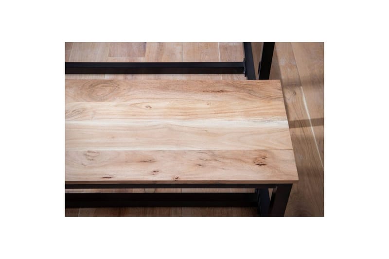 Matbänk Wohnling massivt trä industriell loftstil med metallben 160 cm - 160 cm - Möbler - Vardagsrum - Stolar & sittmöbler - Sittbänk