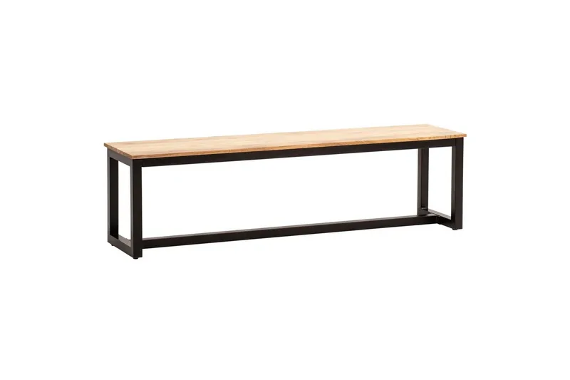 Matbänk Wohnling massivt trä industriell loftstil med metallben 160 cm, 160 cm