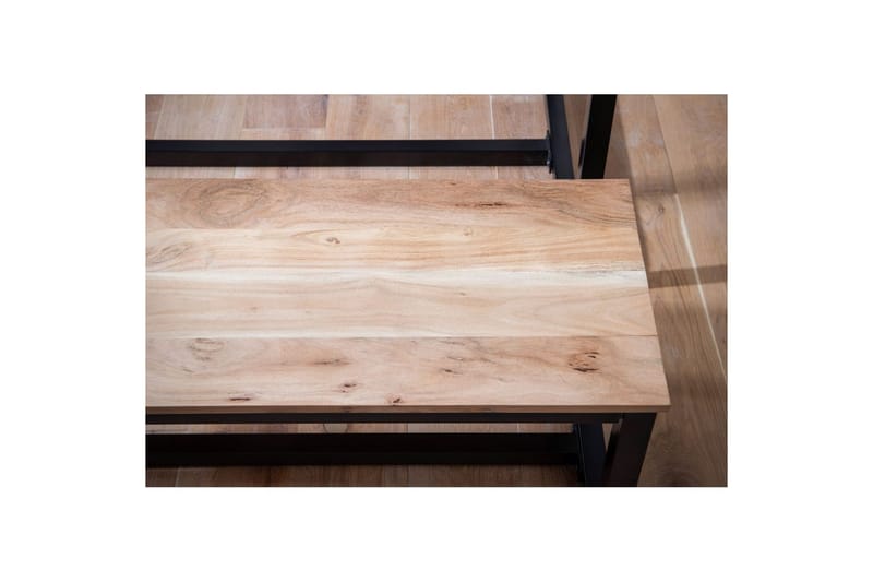 Matbänk Wohnling massivt trä industriell loftstil med metallben 180 cm - 180 cm - Möbler - Vardagsrum - Stolar & sittmöbler - Sittbänk