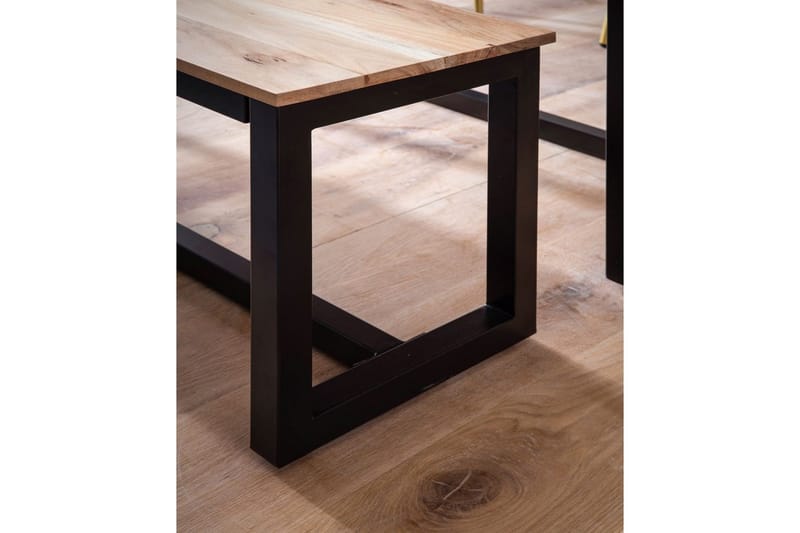 Matbänk Wohnling massivt trä industriell loftstil med metallben 180 cm - 180 cm - Möbler - Vardagsrum - Stolar & sittmöbler - Sittbänk