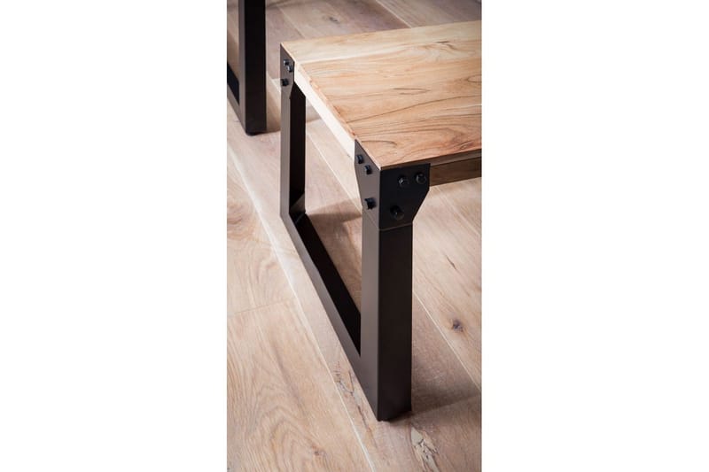 Matbänk Wohnling massivt trä industriell stil med metallben 160 cm - 160 cm - Möbler - Vardagsrum - Stolar & sittmöbler - Sittbänk