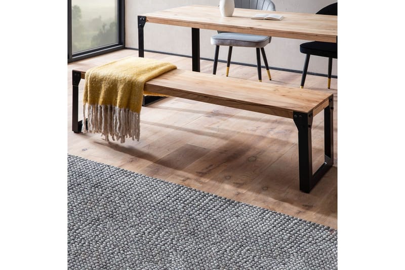 Matbänk Wohnling massivt trä industriell stil med metallben 180 cm - 180 cm - Möbler - Vardagsrum - Stolar & sittmöbler - Sittbänk