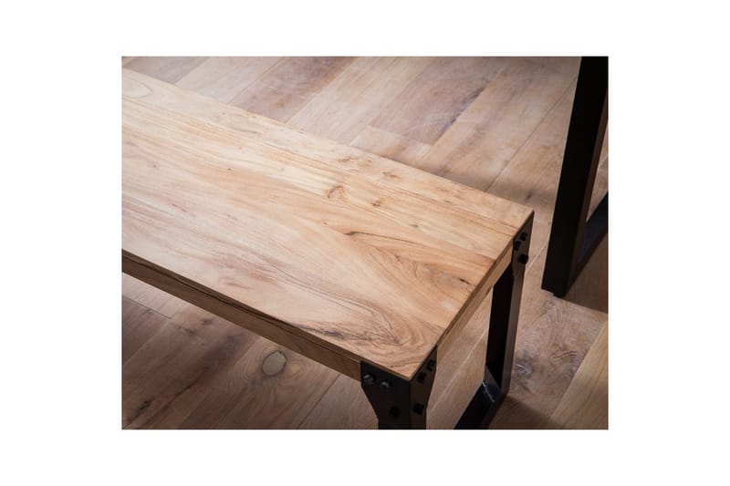 Matbänk Wohnling massivt trä industriell stil med metallben 180 cm - 180 cm - Möbler - Vardagsrum - Stolar & sittmöbler - Sittbänk
