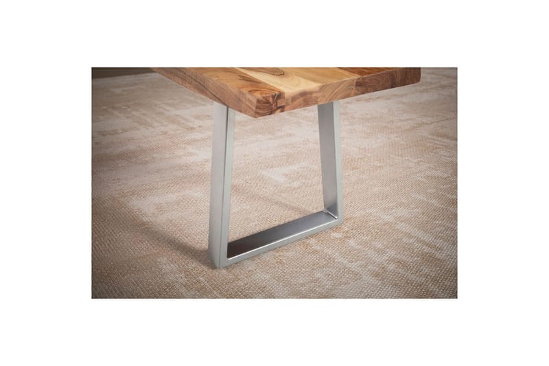 Matbänk Wohnling Massivt trä med metallben träd kant lantligt Silver, Rak, 120 cm - Silver, Rak, 120 cm - Möbler - Bord
