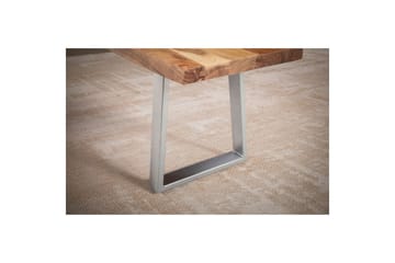 Matbänk Wohnling Massivt trä med metallben träd kant lantligt Silver, Rak, 140 cm - Silver, Rak, 140 cm - Möbler - Vardagsrum - Stolar & sittmöbler - Sittbänk