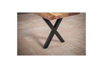 Matbänk Wohnling Massivt trä med metallben träd kant lantligt Svart, korsad, 160 cm - Svart, korsad, 160 cm - Möbler - Vardagsrum - Stolar & sittmöbler - Sittbänk