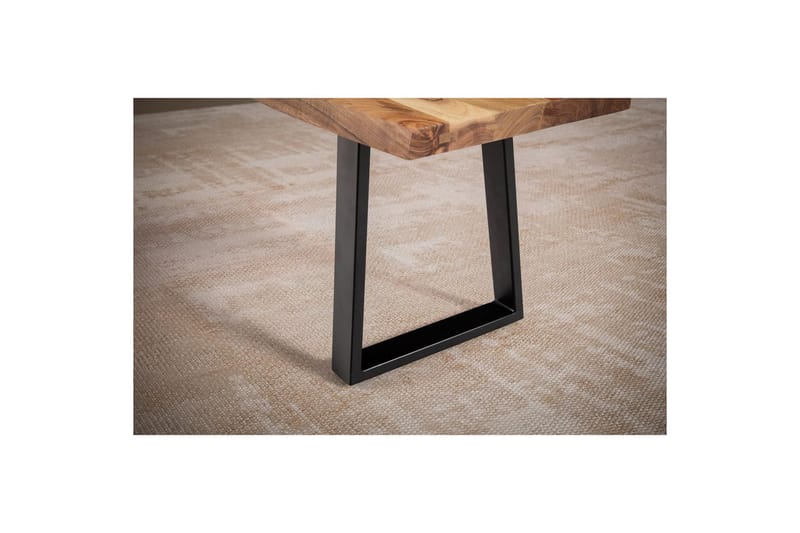 Matbänk Wohnling Massivt trä med metallben träd kant lantligt Svart, Rak, 120 cm - Svart, Rak, 120 cm - Möbler - Bord