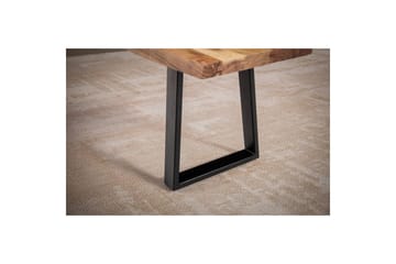 Matbänk Wohnling Massivt trä med metallben träd kant lantligt Svart, Rak, 140 cm - Svart, Rak, 140 cm - Möbler - Vardagsrum - Stolar & sittmöbler - Sittbänk