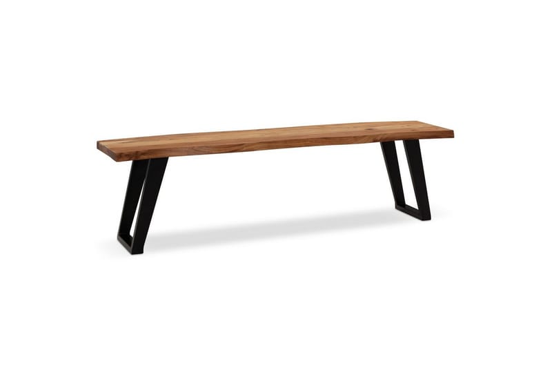 Matbänk Wohnling Massivt trä med metallben träd kant lantligt Svart, vinklad, 140 cm - Svart, vinklad, 140 cm - Möbler - Bord