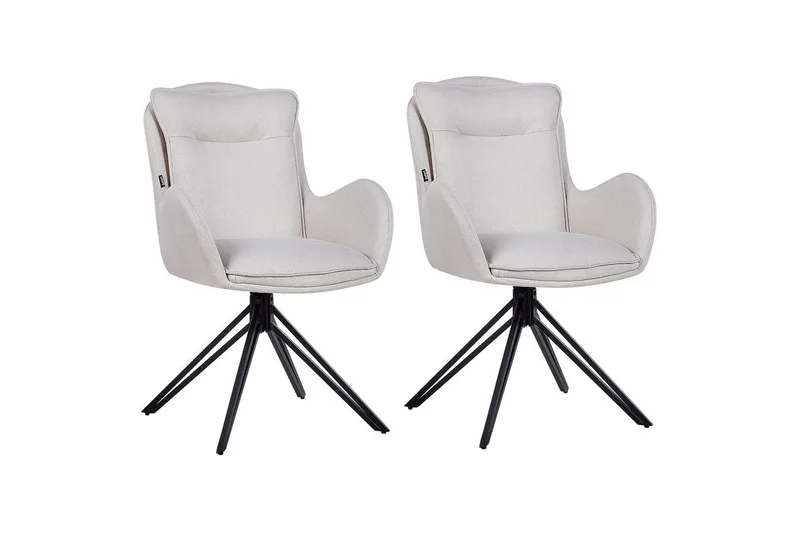 Matsalsstol Avelar set om 2 Beige-Svart, Beige-Svart