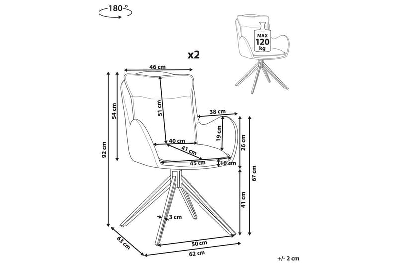 Matsalsstol Avelar set om 2 Mörkgrön-Svart - Mörkgrön-Svart - Möbler - Vardagsrum - Stolar & sittmöbler - Karmstolar