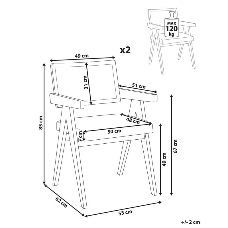 Matstol Ava 2-pack - Ljusbrun, Beige - Möbler - Vardagsrum - Stolar & sittmöbler - Karmstolar