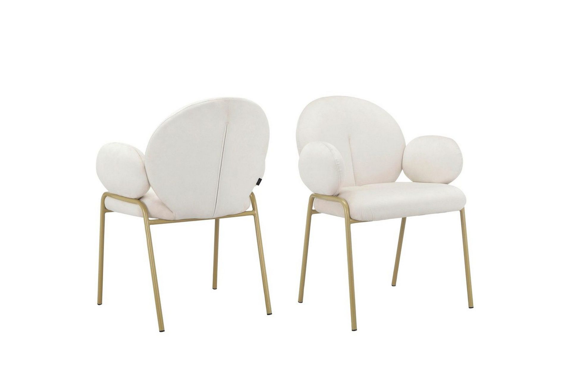 Matstol Iwama Set om 2 Kr&auml;mig sammet - Kr&auml;mig sammet