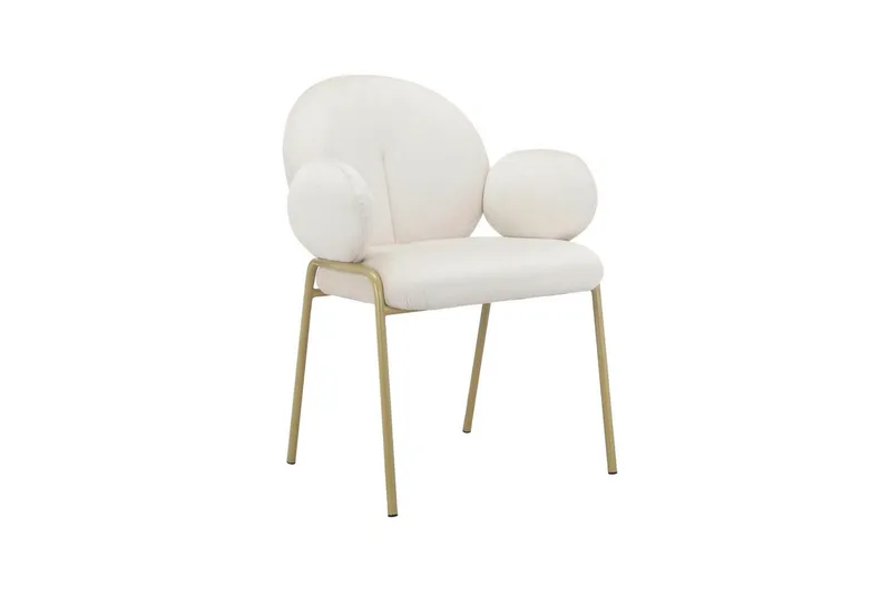 Matstol Iwama Set om 2 Krämig sammet - Krämig sammet - Möbler - Vardagsrum - Stolar & sittmöbler - Karmstolar