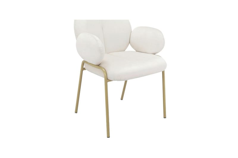 Matstol Iwama Set om 2 Krämig sammet - Krämig sammet - Möbler - Vardagsrum - Stolar & sittmöbler - Karmstolar
