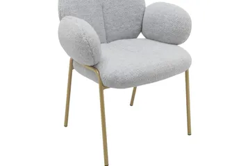 Matstol Iwama Set om 2 Ljusgrå Teddy - Ljusgrå Teddy - Möbler - Vardagsrum - Stolar & sittmöbler - Karmstolar
