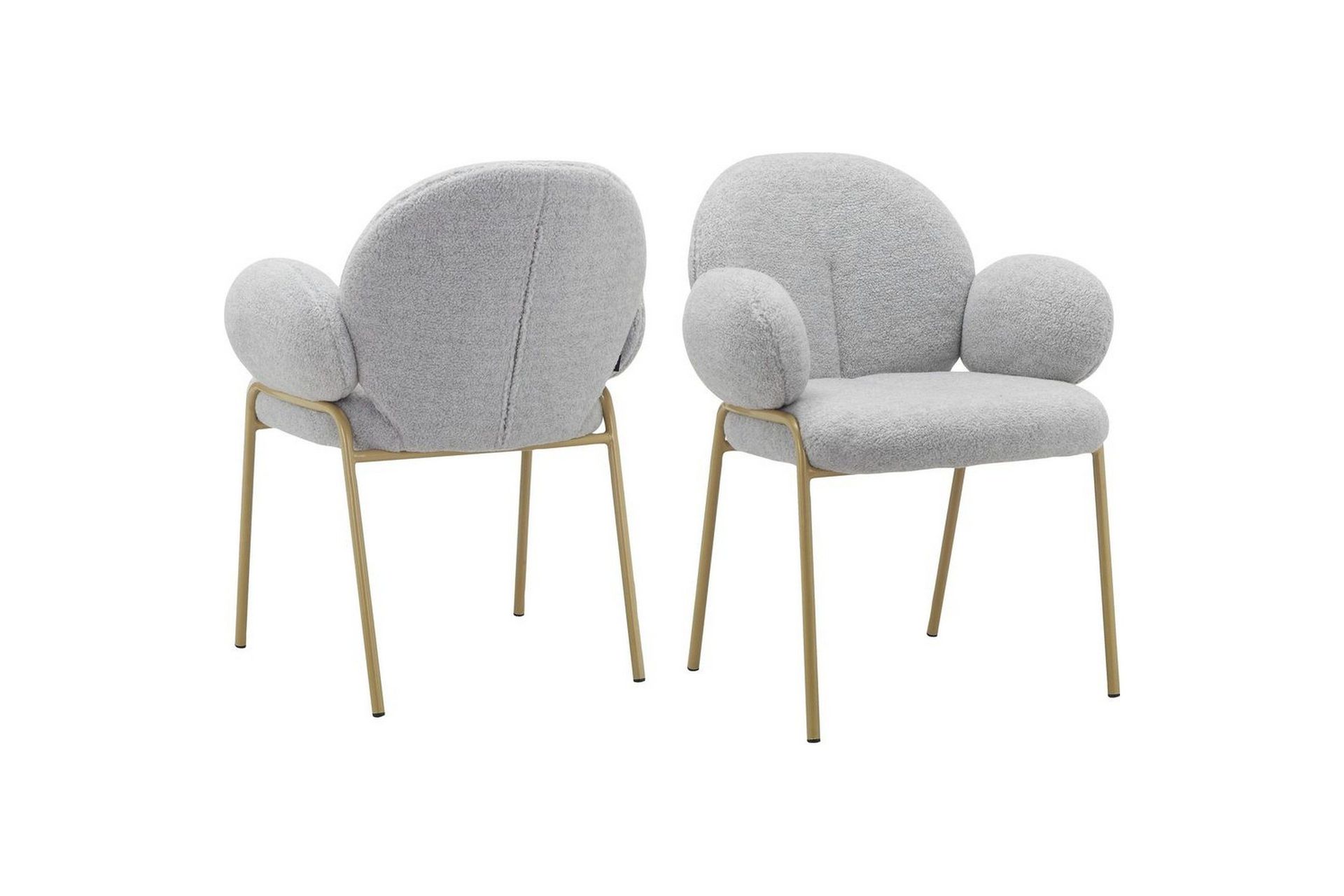 Matstol Iwama Set om 2 Ljusgr&aring; Teddy - Ljusgr&aring; Teddy