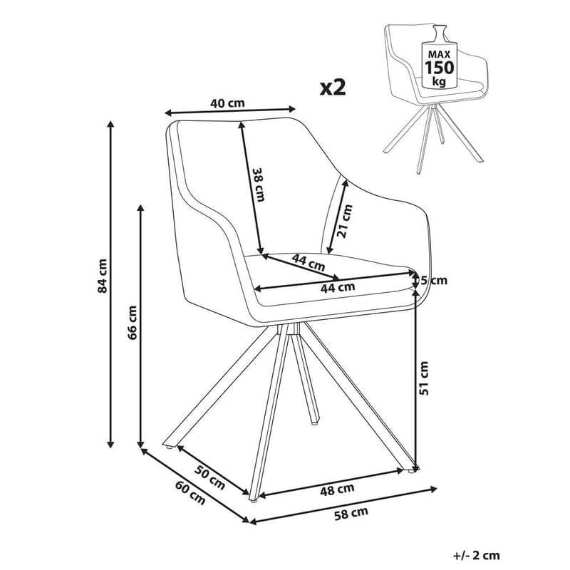 Matstol Lithia 2-pack - Möbler - Vardagsrum - Stolar & sittmöbler - Karmstolar