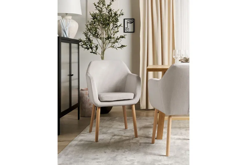 Matstol Yorkville ll - Beige, ljust trä - Möbler - Vardagsrum - Stolar & sittmöbler - Karmstolar