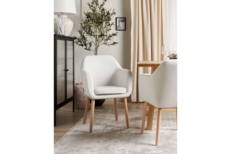 Matstol Yorkville ll - Vit, ljust trä - Möbler - Vardagsrum - Stolar & sittmöbler - Karmstolar