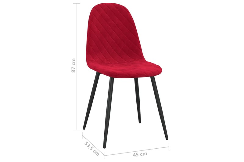 Matstolar 6 st Vinröd Sammet - Röd - Möbler - Vardagsrum - Stolar & sittmöbler - Karmstolar