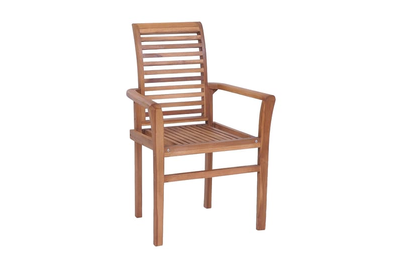 Matstolar stapelbara 6 st massiv teak - Karmstolar - Matstol & köksstol