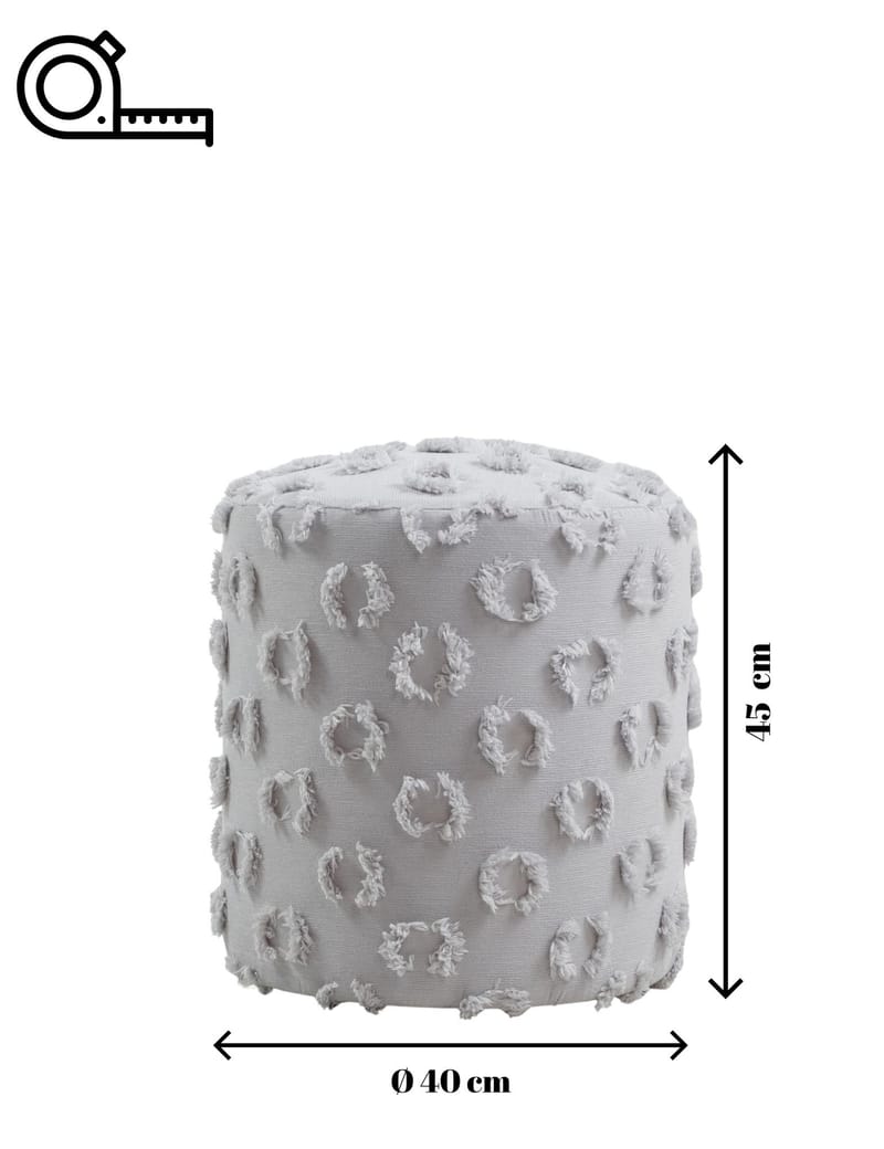 Meric Sittpuff 40 cm Rund - Grå - Möbler - Vardagsrum - Stolar & sittmöbler - Sittpuff
