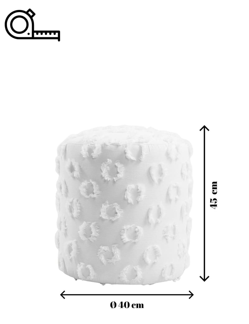 Meric Sittpuff 40 cm Rund - Vit - Möbler - Vardagsrum - Stolar & sittmöbler - Sittpuff
