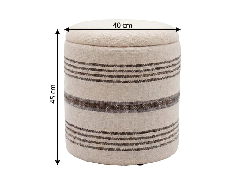 Nirek Rund sittpuff med förvaring i ulltyg - ljusbeige - Möbler - Vardagsrum - Stolar & sittmöbler - Sittpuff