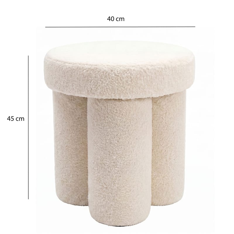 Ölvik Rund sittpuff 40 cm i teddytyg - ljus kräm - Möbler - Vardagsrum - Stolar & sittmöbler - Sittpuff