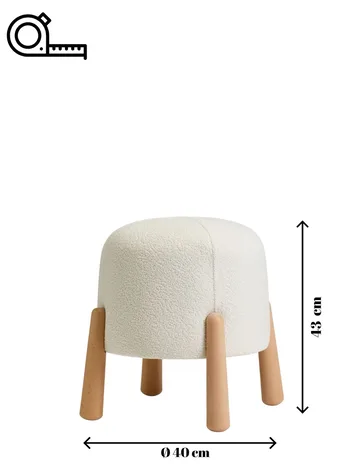 Orryn Sittpuff 40 cm Rund - Vit - Möbler - Vardagsrum - Stolar & sittmöbler - Sittpuff