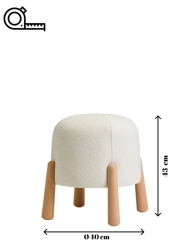 Orryn Sittpuff 40 cm Rund - Vit - Möbler - Vardagsrum - Stolar & sittmöbler - Sittpuff