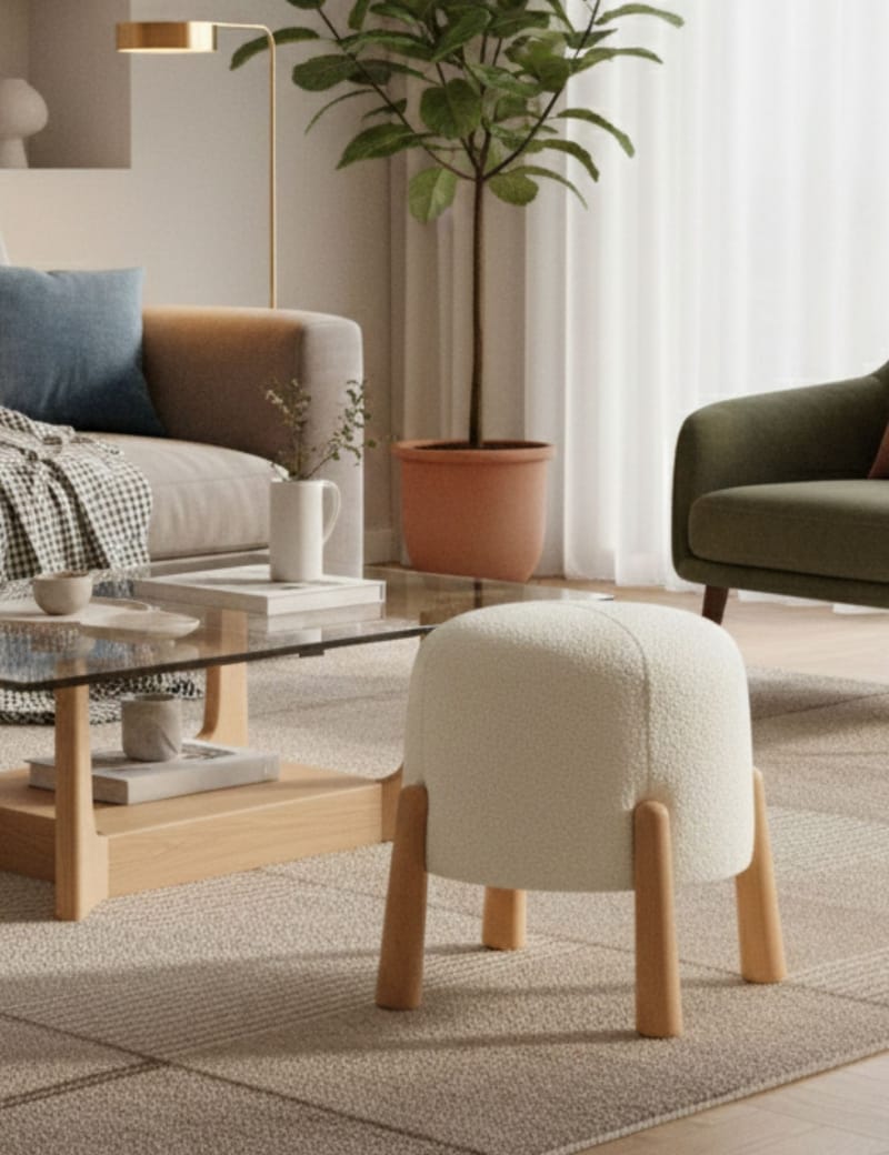 Orryn Sittpuff 40 cm Rund - Vit - Möbler - Vardagsrum - Stolar & sittmöbler - Sittpuff