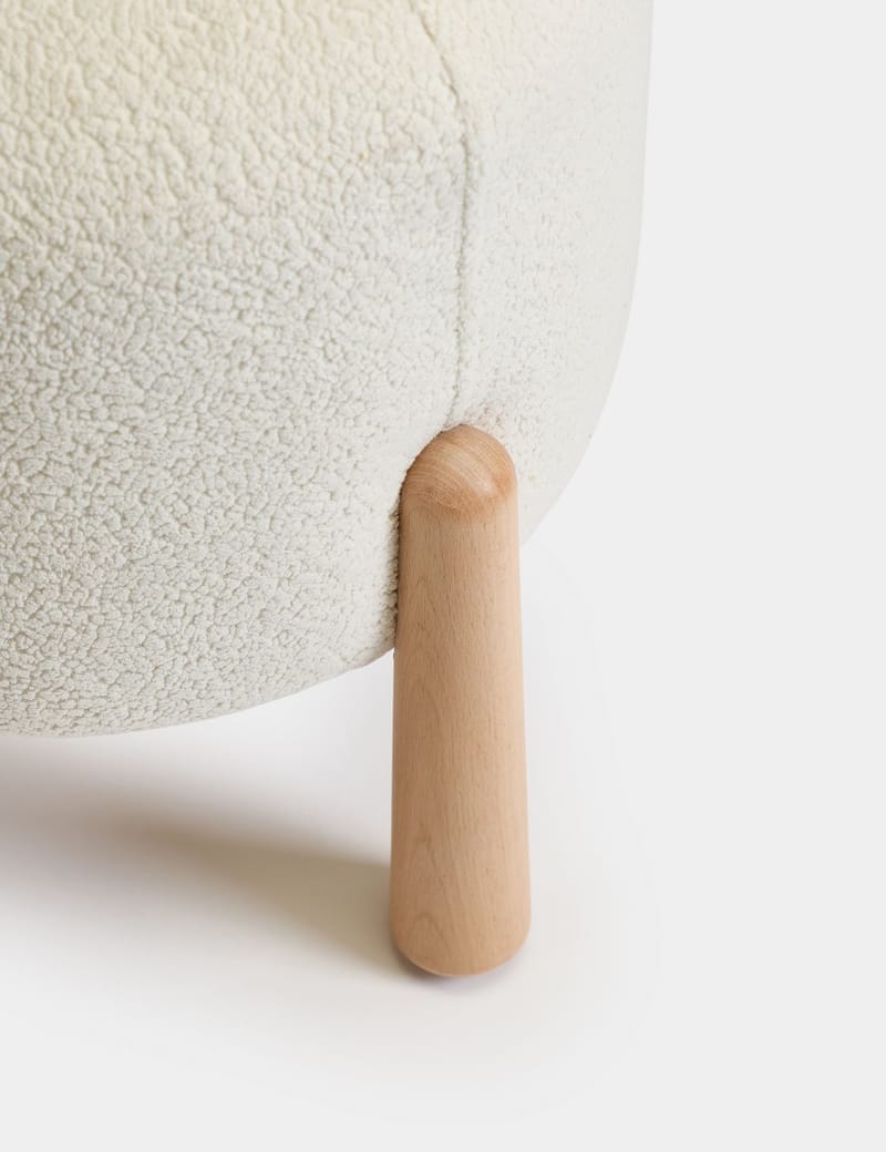 Orryn Sittpuff 40 cm Rund - Vit - Möbler - Vardagsrum - Stolar & sittmöbler - Sittpuff