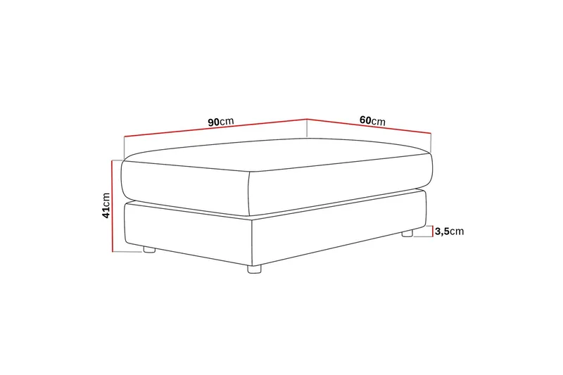 Arken Lyx Rektangulär Fotpall i Manchester - Mörkbrun - Möbler - Vardagsrum - Stolar & sittmöbler - Pallar - Fotpall