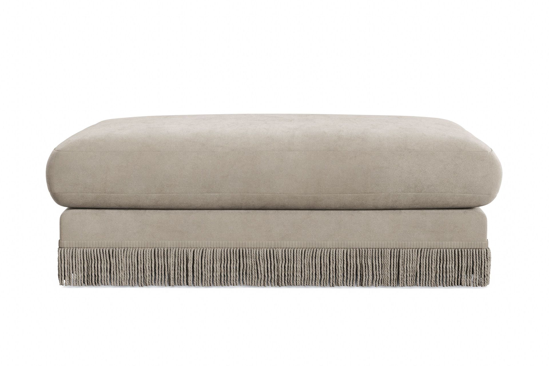 arken lyx rektangulär fotpall i sammet - beige