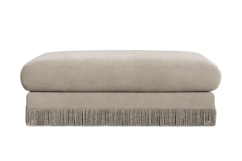 Arken Lyx Rektangulär Fotpall i Sammet, Beige
